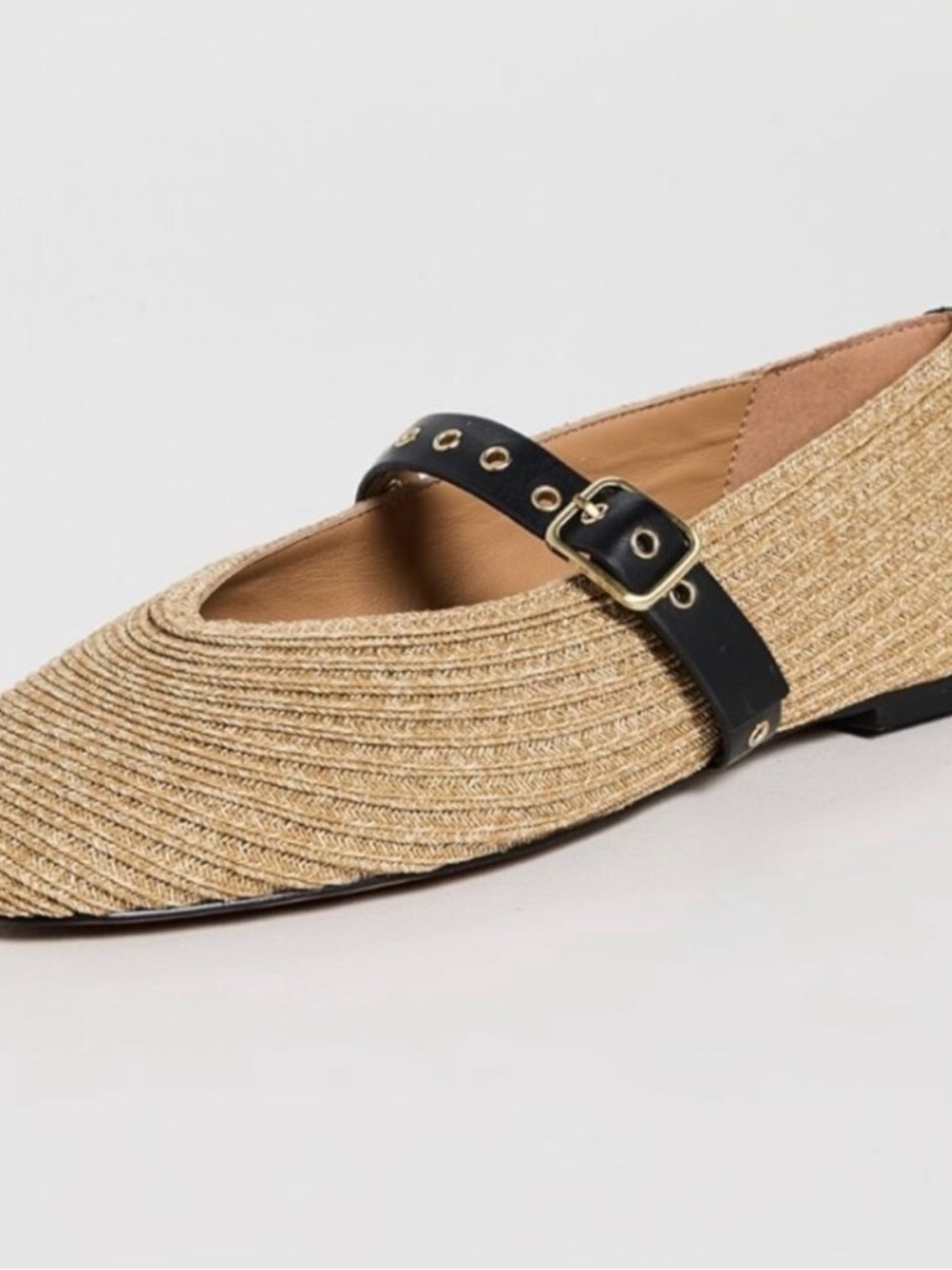 Madewell The Remy Mary Jane Flat in straw - Picture 4 of 7